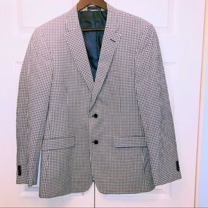 Tommy Hilfiger Blue White Gingham Blazer 40R